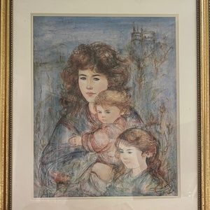 SIGNED, Artist Print by Edna Hibel with authentication certificate
